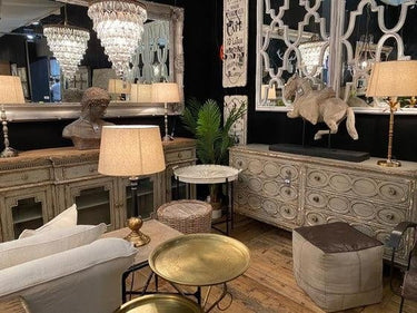 Canvas and Leather Ottoman at online8 furniture store Auckland