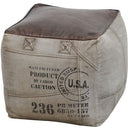 Canvas and Leather Ottoman at online8 furniture store Auckland