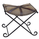 Canvas & Leather Ottoman | Stool | Bench | Vintage Furniture at online8 furniture store Auckland