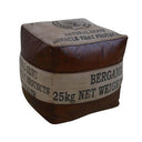 Canvas & Leather Ottoman at online8 furniture store Auckland