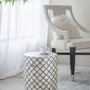Capiz Black & Cream  Side Table | Accent Stool at online8 furniture store Auckland