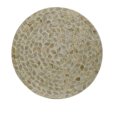 Capiz Tan & Gold Side Table | Pedestal Stool at online8 furniture store Auckland