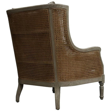 Carlos Rattan Armchair - Light Grey & Rattan at online8 furniture store Auckland