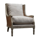 Carlos Rattan Armchair - Light Grey & Rattan at online8 furniture store Auckland