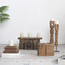 Carved 3 Pillar Candle Holder at online8 furniture store Auckland