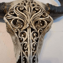 Carved Bulls Head - Resin | Wall Mount Art |  at online8 furniture store Auckland