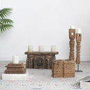 Carved Pillar Candle Holder at Online8 Furniture Auckland NZ