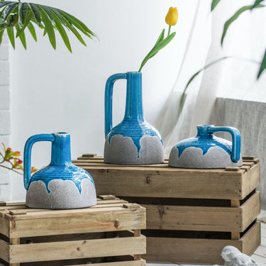Ceramic Vase with Handle - Medium at Online8 Furniture Auckland NZ