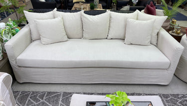 Chalet 3 Seater Slip Cover Sofa- Salt & Pepper at online8 furniture store Auckland