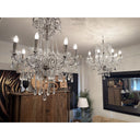 Chandelier Antique Silver Crystal - Large at online8 furniture store Auckland