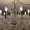 Chandelier Antique Silver Crystal - Medium at online8 furniture store Auckland