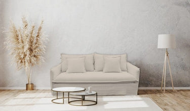Chantilly 2-Seater Slip Cover Sofa - Salt & Pepper at online8 furniture store Auckland