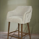 Charleston Buttoned Back Barstool - Oak Legs at Online8 Furniture Auckland NZ