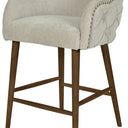 Charleston Buttoned Back Barstool - Oak Legs at Online8 Furniture Auckland NZ