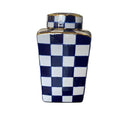 Checked Design Vases With Lid Set of 2 at online8 furniture store Auckland
