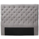 Cherry Chesterfield Headboard Super King - Grey Velvet at online8 furniture store Auckland