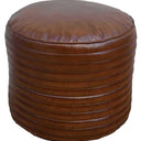 Circle Leather Ottoman | Pouf at online8 furniture store Auckland