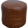 Circle Leather Ottoman | Pouf at online8 furniture store Auckland