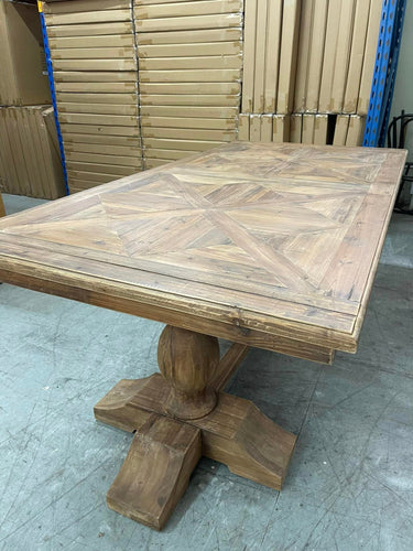 Classic Dining Table Parquet Top 2000mm at online8 furniture store Auckland