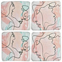 Coasters Abstract Face Resin Set/4 at online8 furniture store Auckland