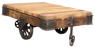 Coffee Table with Wagon Wheel at online8 furniture store Auckland