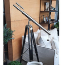 Cohasset Double Barrel Nickel Finish Floor Telescope on Tripod at online8 furniture store Auckland