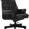 Columbus Black Leather Chesterfield Desk Chair at online8 furniture store Auckland