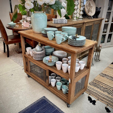 Console Table with Chicken Wire Sliding Doors at online8 furniture store Auckland