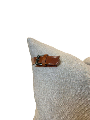 Cotton Cushion with Leather Buckle at Online8 Furniture Auckland NZ