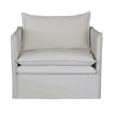 Courtenay Slip Cover Armchair - Salt & Pepper at online8 furniture store Auckland