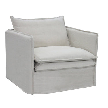 Courtenay Slip Cover Armchair - Salt & Pepper at online8 furniture store Auckland