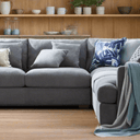 Crescent Corner Lounge Suite - Deep Seats - Charcoal at online8 furniture store Auckland