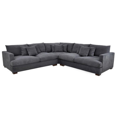 Crescent Corner Lounge Suite - Deep Seats - Charcoal at online8 furniture store Auckland