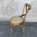 Cross Back Dining Chair - Antique Oak Natural at online8 furniture store Auckland