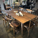 Cross Back Dining Chair - Antique Oak Natural at online8 furniture store Auckland