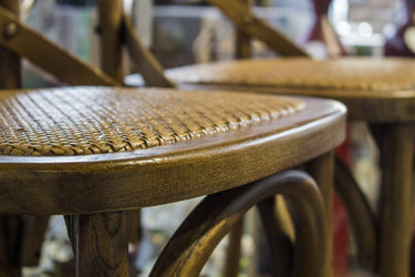 Cross Back Dining Chair - Antique Oak at online8 furniture store Auckland