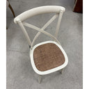 Cross Back Dining Chair - Antique Oak White at online8 furniture store Auckland