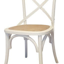 Cross Back Dining Chair - Antique Oak White at online8 furniture store Auckland
