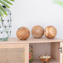 Decorative Teak Balls Set of 3 at online8 furniture store Auckland