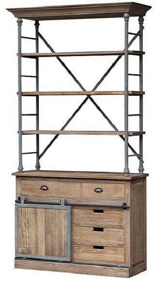 Display Unit with Sliding Door - Reclaimed Elm at online8 furniture store Auckland