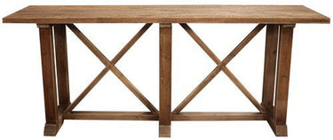 Double X Console Table - Reclaimed Oak at online8 furniture store Auckland