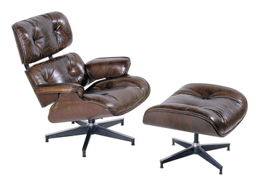 Eames Chair & Footstool Vintage Cigar at online8 furniture store Auckland