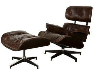 Eames Chair & Footstool Vintage Cigar at online8 furniture store Auckland