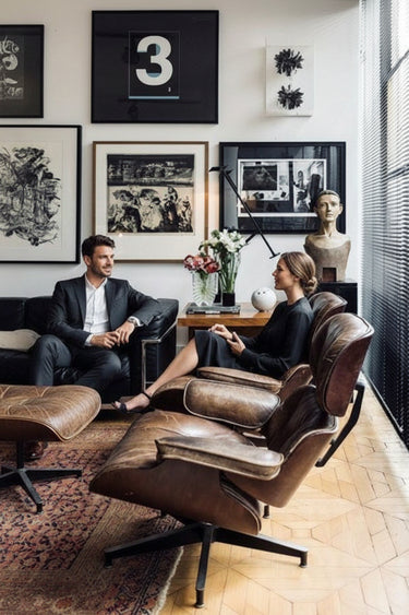 Eames Chair & Footstool Vintage Cigar at online8 furniture store Auckland