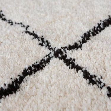 Evie Nordic Cream Black Rug at online8 furniture store Auckland