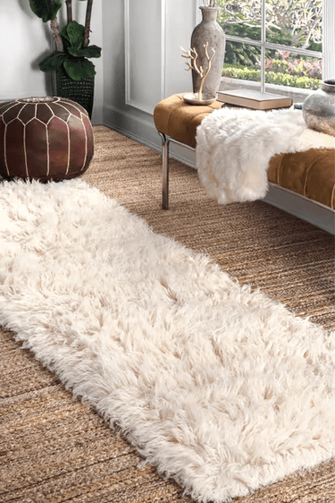 Flokati Pure Wool Rug 70x140cm at online8 furniture store Auckland