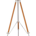 Floor lamp & Shade - Nickel with Brass Leather / Natural Canvas at Online8 Furniture Auckland NZ