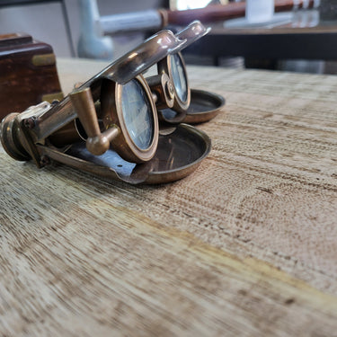 Folding Brass Binocular | Monocular | Vintage Style at online8 furniture store Auckland