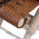 Folding Goatskin Leather Stool at online8 furniture store Auckland