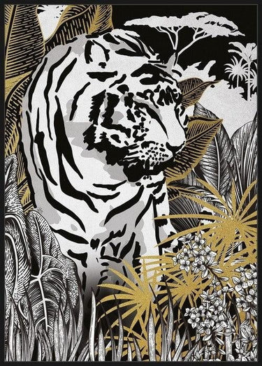 Framed Canvas Art - Golden Bengal at online8 furniture store Auckland